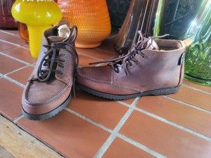 VTG Eastland Brown Leather Chukka Ankle Boots Hightop Shoes 8.5 USA